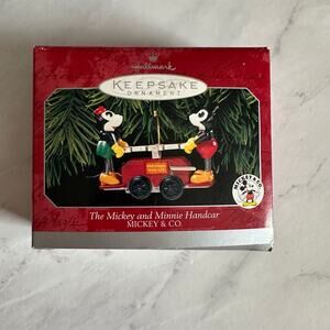 1998 Hallmark Mickey and Minnie handcar Mickey & CO keepsake ornament